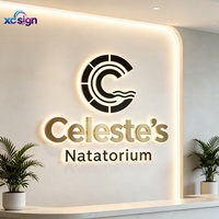 Enseigne 3D LED en acrylique personnalisée rétroéclairée, transformateur, canal en acier inoxydable, identification métallique pour façade de magasin commercial
