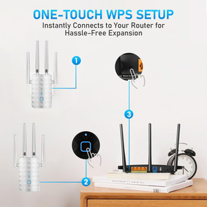 Répéteur <span class=keywords><strong>WiFi</strong></span> BBL EU WPS 1200 Mbps, amplificateur de signal, double bande 2,4 G 5 G, extension de portée avec couverture de 500 à 1000 m², modèle M-97BW-EU - Product Image 4