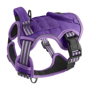 プル調整可能ペットハーネス反射サービストレーニング簡単制御ペットベスト働く犬用ハーネスなし - Product Image 2