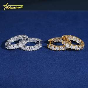 ต่างหูแถวเดียว3มม. ห่วงเครื่องประดับแร็ปเปอร์925ต่างหูเงินแข็ง - Product Image 3