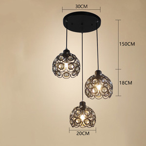 <span class=keywords><strong>Pas</strong></span> <span class=keywords><strong>cher</strong></span> Lampara Colgante Lumière Nordique Fer Cristal <span class=keywords><strong>Cuisine</strong></span> Salle À Manger Suspension Lampe Bar Café Restaurant Lustre Lumière - Product Image 4