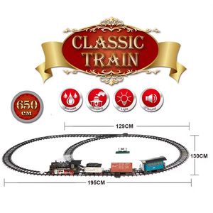 Shantou Chenghai vente chaude nouveau <span class=keywords><strong>train</strong></span> électrique ensemble avec vapeur 650 cm orbite <span class=keywords><strong>Train</strong></span> jouets classique piste voiture éducatif pour garçons - Product Image 6