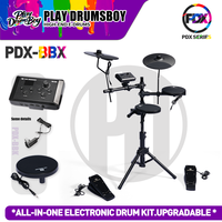 PD Foldable Electronic Drum Instrument Portable Training Kit with Realistic Tone for New Drummers