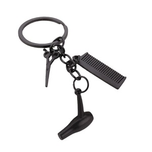 Llavero de peluquería de aleación, tijeras, secador de pelo, peine, colgante, accesorios de regalo de peluquero - Product Image 5