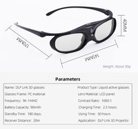 Gafas 3D Activas para Niños Yinzam Blueray, Proyector Epson 3LCD, Obturador IR, Batería Lipo, 45h, 120Hz