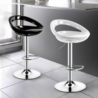 Tabouret de Bar Contemporain Ekintop Chaise de Bar Pivotante Haute en Métal et Plastique avec Dossier