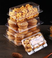 Boîte de conteneur transparente en PET pour bonbons, gâteaux, pâtisseries, emballage en plastique à clapet pour boulangerie, vente en gros à bas prix