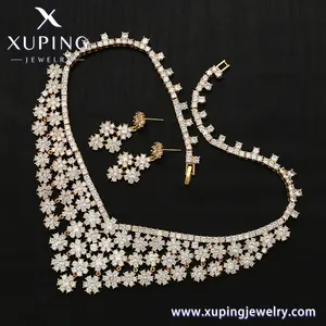 4151 Xuping yeni lüks parti aşınma altın dolu elmas mücevher seti ücretsiz kargo