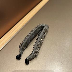 กิ๊บติดผมคริสตัลสไตล์เกาหลี สีเทา ดีไซน์หรูหราสำหรับผู้หญิง - Product Image 6