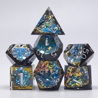 Jeu de dés bicolores à bords vifs de 18 mm, base solide avec dessus scintillant pour les jeux de table DND RPG