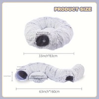 Lit pour chat en peluche Tunnel pour animaux de compagnie-une literie douce et chaude pour chats Passage pliable pour chat pour toutes les saisons Lit pour chat