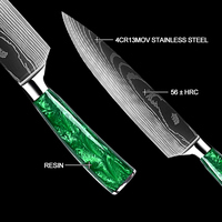 Ensemble de couteaux à éplucher, 10 pièces, manche de couleur en acier inoxydable, cuisine chef santoku, coupe-pain à désosser, utilitaire