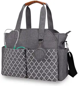 Tuyệt vời Heavy Duty bền nylon điều dưỡng túi với nhiều túi cho làm việc phụ nữ grey y tá Tote Túi