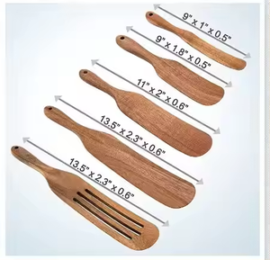 5 Stuks Duurzame Non-Stick Houten Spatels Natuurlijk Hout Sleuf Roeren Keukengerei Kookgerei Kookgerei <span class=keywords><strong>Set</strong></span> Van 5 Stuks Spurtles - Product Image 3
