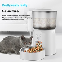 Pengumpan Hewan Peliharaan Pintar Versi Video Baru untuk Anjing dan Kucing dengan Pengaturan Waktu Makan, Interaksi Suara & Video Jarak Jauh, Dukungan Aplikasi, dan Pengisian Daya