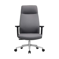 Chaise de bureau de direction haut de gamme en cuir véritable, design moderne et minimaliste, ergonomique, réglable, base 5 étoiles, accoudoirs fixes