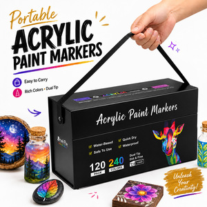 Juego de 240 Marcadores de Pintura Acrílica Bicolor de Doble Punta, Superventas Transfronterizos, para Estudiantes de Arte, Pintura y Acuarela, Modelo Hecho en China - Product Image 3