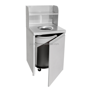 Stainless Steel Waste Bin Cabinet With Backsplash Commercial <b>Kitchen</b> Waste Disposal <b>Unit</b> For Restaurant And Hotel Use - Product Image 1