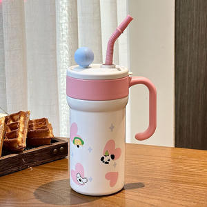 Vaso Térmico con Revestimiento Cerámico 7708, Gran Capacidad, con Tapa y Pajita, Taza de Acero Inoxidable para Mujer, Regreso a Clases, Verano 2025 - Product Image 4