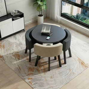 Combinaison table et chaise de salle à manger familiale moderne en fer simple - Product Image 2