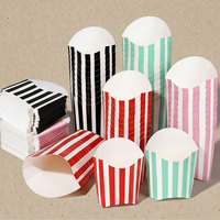 Cajas Desechables Rayadas para Papas Fritas, Vasos Resistentes al Aceite para Llevar, Cajas de Papel para Pollo Frito y Snacks, en Stock al por Mayor