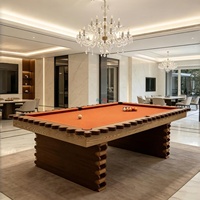 Table de billard et de salle à manger combinée 2-en-1 en bois massif classique avec plateau en ardoise, 7, 8 et 9 pieds, pour la maison