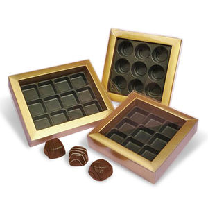 Boîte à chocolats transparente pour 6/8 truffes artisanales, boîte à chocolat noir vide, boîte cadeau, mini boîte à friandises - Product Image 1