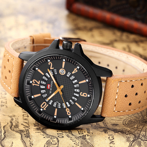 Montre à quartz pour homme avec cadran à roue de calendrier, bracelet en cuir, montre-bracelet de mode pour affaires, étanche et lumineuse - Product Image 6