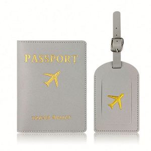 Elegante Tarjetero con Bloqueo RFID, Cartera para Pasaporte, Cartera de Viaje Segura de Cuero PU con Estampado en Caliente para Oficina y Material Escolar - Product Image 6