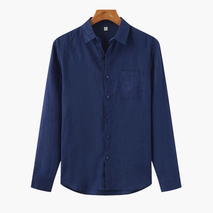 Camicie da <span class=keywords><strong>Uomo</strong></span> in <span class=keywords><strong>Lino</strong></span> a Maniche Lunghe, Camicie Personalizzate per <span class=keywords><strong>Uomo</strong></span>, Blusa Casual <span class=keywords><strong>Oversize</strong></span> in Cotone Biologico con Bottoni - Product Image 2