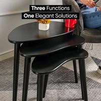 Nouveau Table de salon Table basse noire Lot de 3 pour petit espace