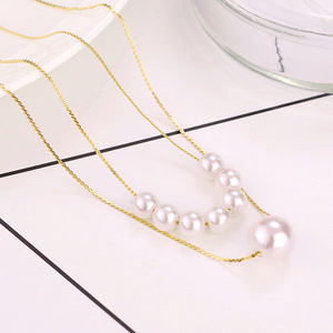 <span class=keywords><strong>Collana</strong></span> di <span class=keywords><strong>perle</strong></span> alla moda <span class=keywords><strong>con</strong></span> <span class=keywords><strong>catena</strong></span> in acciaio inossidabile dorato, pendente di <span class=keywords><strong>perle</strong></span>, <span class=keywords><strong>collana</strong></span> a doppio strato per donna - Product Image 1
