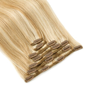 Extensions de cheveux K.SWIGS à clips, cheveux humains Remy, 7 pièces, 16 clips, 12-28 pouces, lisses - Product Image 1