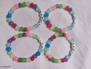 Pulsera de Plástico con Cuentas Redondas con Letras Inglesas, Corte Brillante, Joyería de Moda Unisex con Baño de 0.1m para Hombres y Mujeres, Regalos - Product Image 2