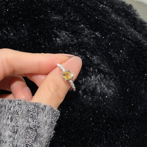 9 Factory Bezel 5mm Princess Cut Natural Stone <b>Adjustable</b> <b>Rings</b> Minimalist 925 Sterling <b>Silver</b> Daily Wear Fine Jewelry - Product Image 4