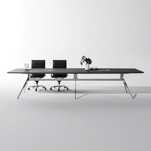 Table de réunion rectangulaire personnalisable au design moderne avec pieds en métal et salle de conférence en bois pour le bureau et la salle de conférence - Product Image 2