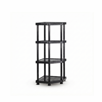 Étagère de rangement en plastique traditionnelle à 3 niveaux, durable, facile à assembler, pour garde-manger, bureau, placard, garage