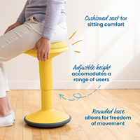 Tabouret oscillant avec coussin, hauteur réglable, soutien TDAH, chaise flexible pour la concentration, léger et portable