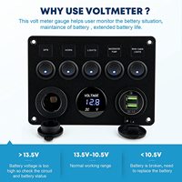 Panneau d'interrupteur à bascule en aluminium 12V, interrupteur à bascule à 5 gangs pour camping-Car, bateau, voiture, camion, Marine
