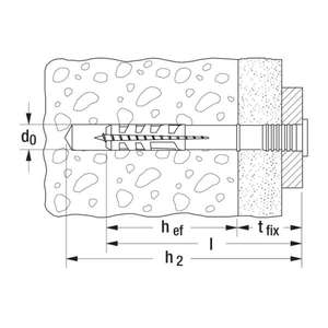 FISCHER - 513736 Hammerfix with flat head galvanized N F - EAN 4048962128345 <b>ANCHORS</b> MECHANICAL <b>ANCHORS</b> - Product Image 2
