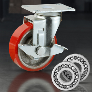 75Kg-125Kg PU Schwenk-/Feststehende Industrielle Mittelschwere Laufrolle für Transportwagen - Product Image 2