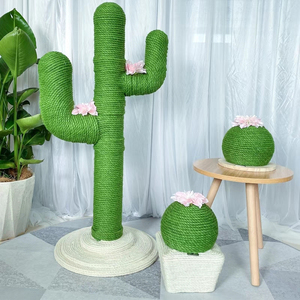 Cacto verde natural sisal gato unha scratcher brinquedo scratching post árvore do gato grande scratcher para vários gatos - Product Image 6