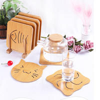 Set de table carré personnalisable en bambou écologique, motif animal créatif, anti-brûlure, isolant thermique, en bois