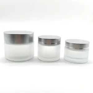 High quality free sample 3g 5g 10g 15g 20g glass cosmetic cream jar with colored lid