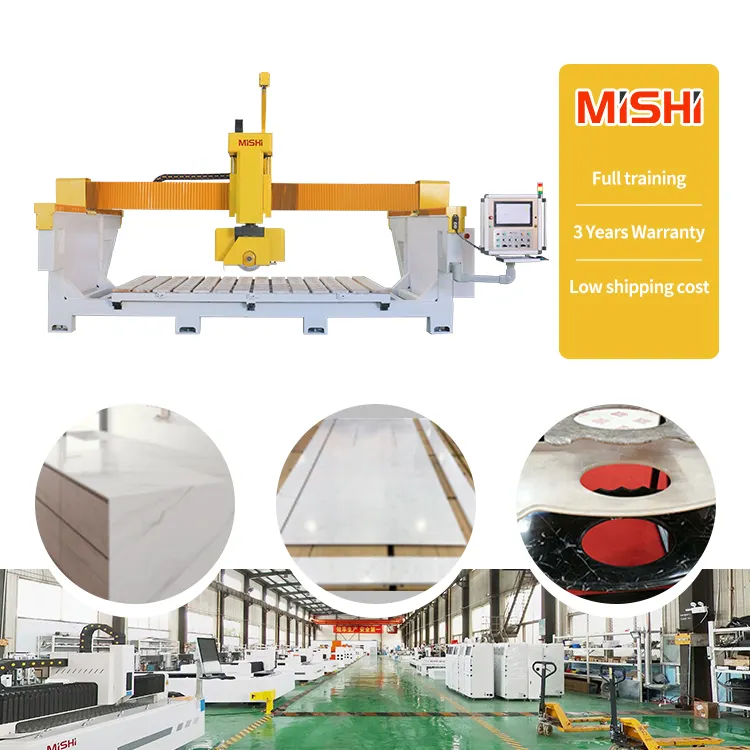 MISHI 10% Discount Best price Full Automatic 5 axis stone granite marble bridge saw cutting machine