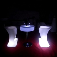 Meubles d'éclairage à LED modernes Hotsale Ensemble table à thé et chaises lumineuses pour bar et parc Design élégant en plastique