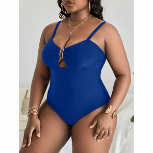 Nouveau <span class=keywords><strong>grande</strong></span> <span class=keywords><strong>taille</strong></span> grand poids une pièce Bikini couleur unie creux mince licou dos nu Sexy <span class=keywords><strong>maillot</strong></span> <span class=keywords><strong>de</strong></span> <span class=keywords><strong>bain</strong></span> - Product Image 6