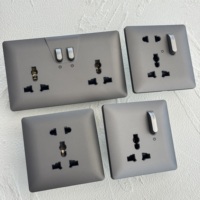 Interruptor de Luz de Pared para el Hogar con Panel de PC 16A Alemán NUEVO, Teclas de Piano 2026, Enchufe Universal 13A para Reino Unido, Acabado Moderno en Gris Mate Suave como Piel de Bebé