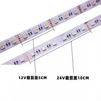Bandes lumineuses LED DC12V/24V SMD5050 60 LED RGBW 4-en-1 Dimmable Flexible 12mm IP65