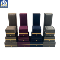 Boîte d'emballage pour bijoux en cuir PU Boîte à collier en velours Personnalisation du LOGO